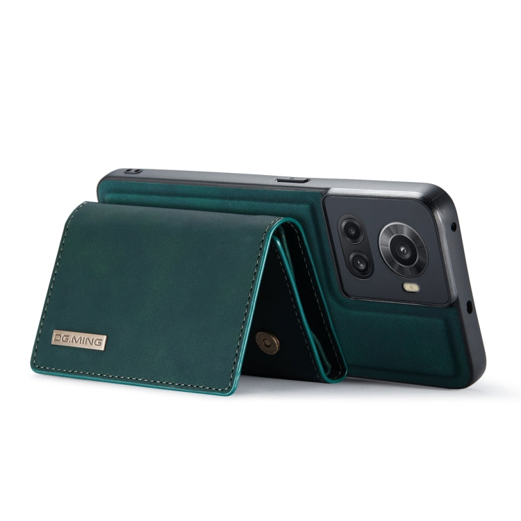 For OnePlus Ace/10R DG.MING M1 Series 3-Fold Multi Card Wallet + Magnetic Phone Case(Green) - OnePlus Cases by DG.MING | Online Shopping UK | buy2fix