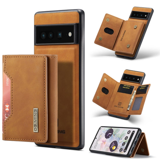 For Google Pixel 7 Pro 5G DG.MING M2 Series 3-Fold Multi Card Bag Phone Case(Brown) - Google Cases by DG.MING | Online Shopping UK | buy2fix