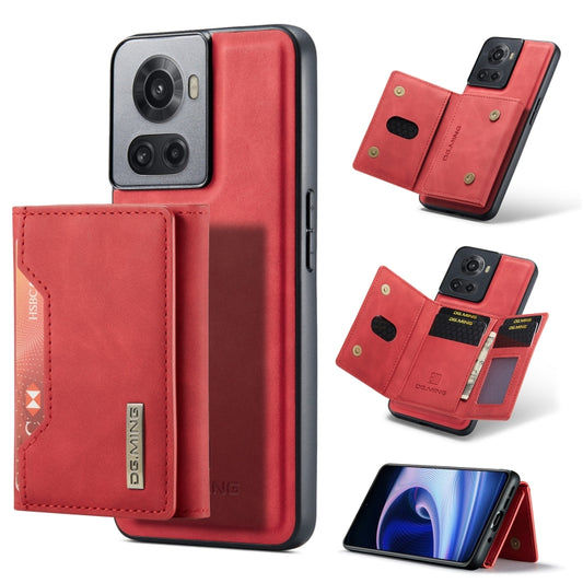 For OnePlus Ace/10R DG.MING M2 Series 3-Fold Multi Card Bag Phone Case(Red) - OnePlus Cases by DG.MING | Online Shopping UK | buy2fix