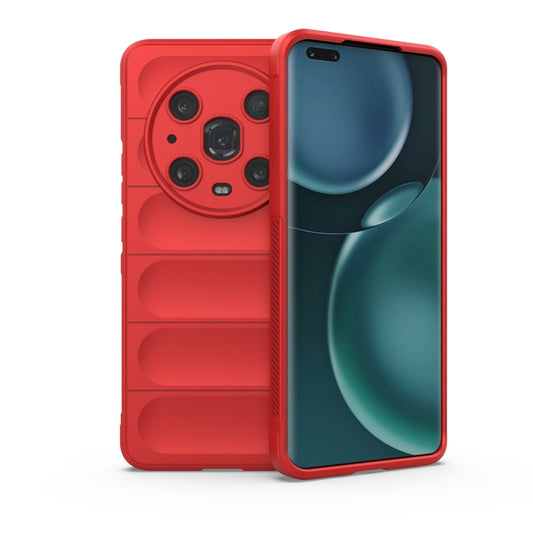 For Honor Magic4 Pro Magic Shield TPU + Flannel Phone Case(Red) - Honor Cases by buy2fix | Online Shopping UK | buy2fix