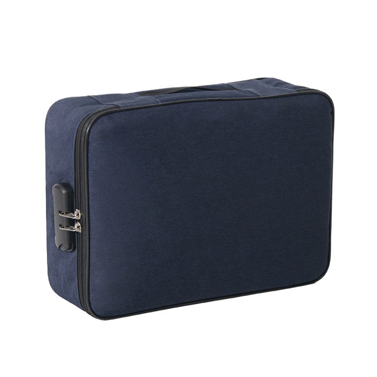 Large Capacity Multi-layers Foldable Fabric Document Storage Bag, Specification:Three Layers-Unlocked(Navy Blue) - Digital Storage Bag by buy2fix | Online Shopping UK | buy2fix