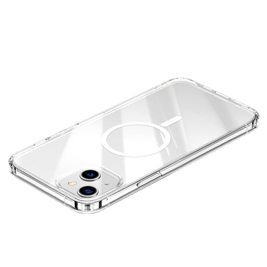 For iPhone 14 Plus Magsafe Magnetic Four Corner Airbags Phone Case (Transparent) - iPhone 14 Plus Cases by buy2fix | Online Shopping UK | buy2fix