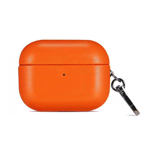 For Apple AirPods 3 PU Leather Wireless Bluetooth Earphone Protective Case(Orange) - For AirPods 3 by buy2fix | Online Shopping UK | buy2fix