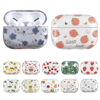 For AirPods Pro 2 Bronzing Fruit Pattern PC Earphone Hard Protective Case(Avocado) - For AirPods Pro 2 by buy2fix | Online Shopping UK | buy2fix