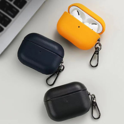 For Apple AirPods Pro PU Leather Wireless Bluetooth Earphone Protective Case(Yellow) - For AirPods Pro by buy2fix | Online Shopping UK | buy2fix