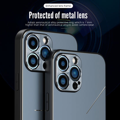 For iPhone 14 Pro R-JUST RJ52 3-Line Style Metal TPU Shockproof Phone Case(Silver) - iPhone 14 Pro Cases by R-JUST | Online Shopping UK | buy2fix