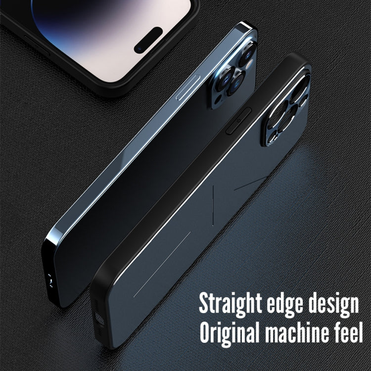 For iPhone 14 Pro R-JUST RJ52 3-Line Style Metal TPU Shockproof Phone Case(Silver) - iPhone 14 Pro Cases by R-JUST | Online Shopping UK | buy2fix