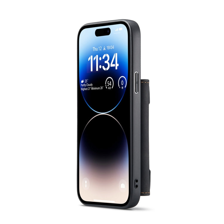 For iPhone 14 Pro Max DG.MING M2 Series 3-Fold Card Bag Leather Case(Black) - iPhone 14 Pro Max Cases by DG.MING | Online Shopping UK | buy2fix