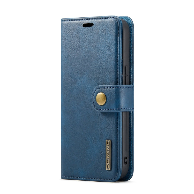 For iPhone 14 Pro DG.MING Crazy Horse Texture Detachable Magnetic Leather Case(Blue) - iPhone 14 Pro Cases by DG.MING | Online Shopping UK | buy2fix