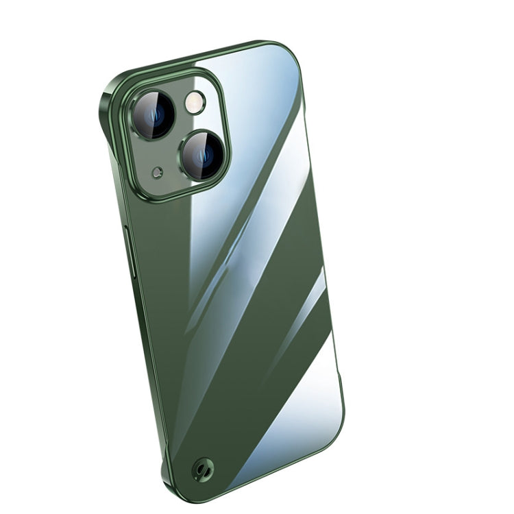 For iPhone 13 Electroplating Frameless Clear PC Phone Case(Green) - iPhone 13 Cases by buy2fix | Online Shopping UK | buy2fix