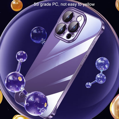 For iPhone 13 Pro Max Electroplating Frameless Clear PC Phone Case(Purple) - iPhone 13 Pro Max Cases by buy2fix | Online Shopping UK | buy2fix