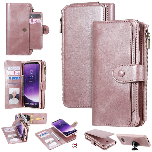 For Galaxy S8+ Multifunctional Retro Detachable Magnetic Horizontal Flip Leather Case with Card Slots & Holder & Wallet & Photo Frame(Rose Gold) - Galaxy Phone Cases by buy2fix | Online Shopping UK | buy2fix