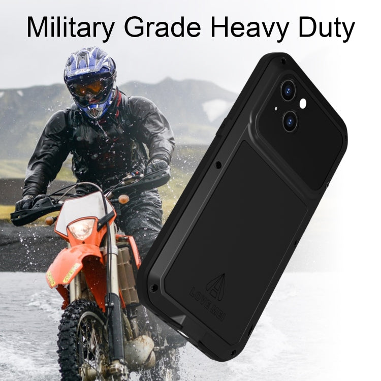 For iPhone 14 LOVE MEI Metal Shockproof Life Waterproof Dustproof Phone Case(Army Green) - iPhone 14 Cases by LOVE MEI | Online Shopping UK | buy2fix