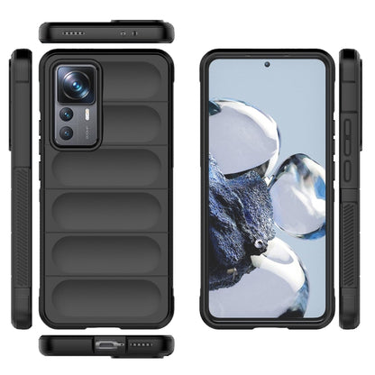 For Xiaomi 12T Pro Magic Shield TPU + Flannel Phone Case(Black) - Xiaomi Cases by buy2fix | Online Shopping UK | buy2fix