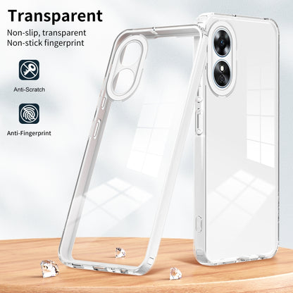 For OPPO A17 4G 3 in 1 Clear TPU Color PC Frame Phone Case(White) - OPPO Cases by buy2fix | Online Shopping UK | buy2fix