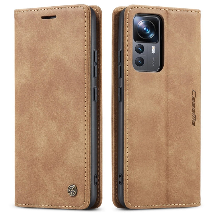 For Xiaomi 12T / 12T Pro CaseMe 013 Multifunctional Horizontal Flip Leather Phone Case(Brown) - Xiaomi Cases by CaseMe | Online Shopping UK | buy2fix