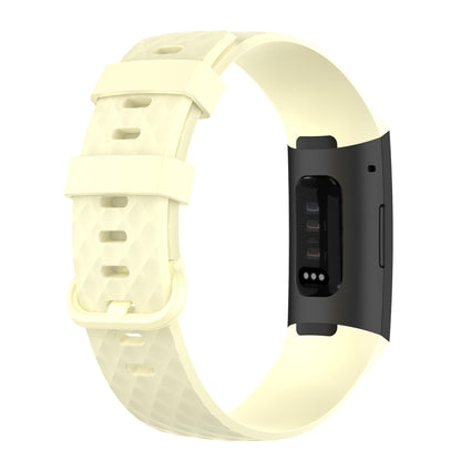 Color Buckle TPU Wrist Strap Watch Band for Fitbit Charge 4 / Charge 3 / Charge 3 SE, Size: L(Light Yellow) - Watch Bands by buy2fix | Online Shopping UK | buy2fix