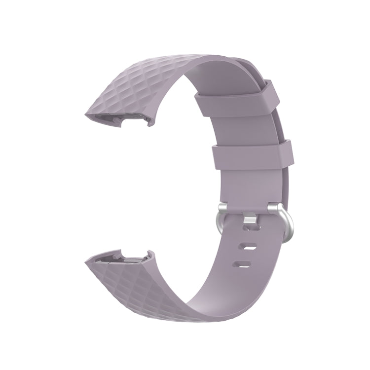 18mm Silver Color Buckle TPU Wrist Strap Watch Band for Fitbit Charge 4 / Charge 3 / Charge 3 SE, Size: S(Light Purple) - Watch Bands by buy2fix | Online Shopping UK | buy2fix