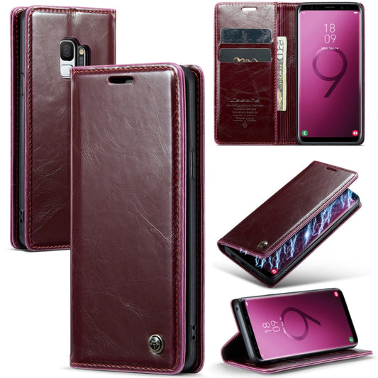 For Samsung Galaxy S9 CaseMe 003 Crazy Horse Texture Leather Phone Case(Wine Red) - Galaxy Phone Cases by CaseMe | Online Shopping UK | buy2fix