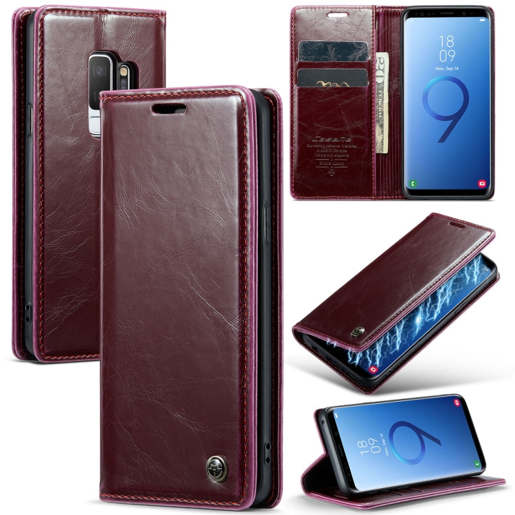 For Samsung Galaxy S9+ CaseMe 003 Crazy Horse Texture Leather Phone Case(Wine Red) - Galaxy Phone Cases by CaseMe | Online Shopping UK | buy2fix