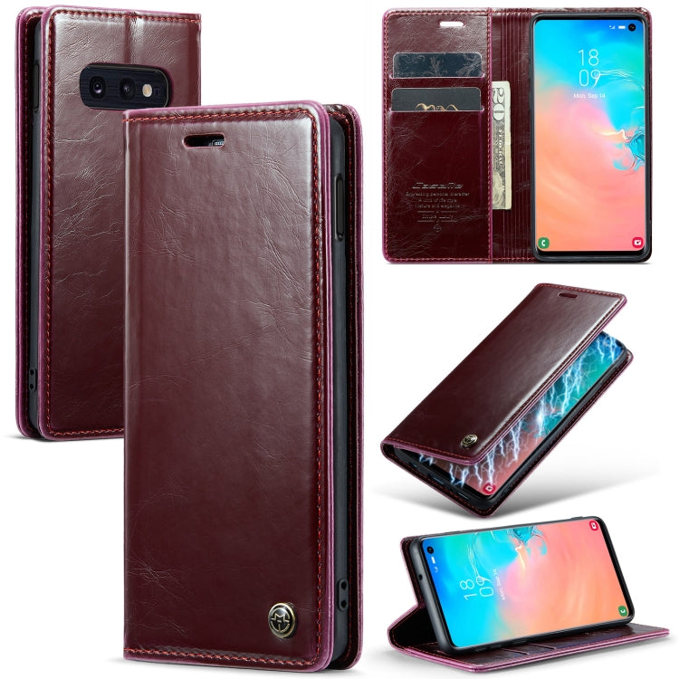 For Samsung Galaxy S10e CaseMe 003 Crazy Horse Texture Leather Phone Case(Wine Red) - Galaxy Phone Cases by CaseMe | Online Shopping UK | buy2fix