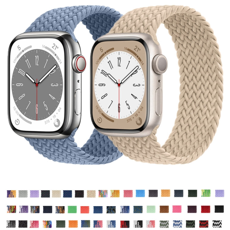 Nylon Single-turn Braided Watch Band For Apple Watch Ultra 49mm&Watch Ultra 2 49mm / Series 9&8&7 45mm / SE 3&SE 2&6&SE&5&4 44mm / 3&2&1 42mm, Length:155mm(W Green Grey) - Watch Bands by HAWEEL | Online Shopping UK | buy2fix