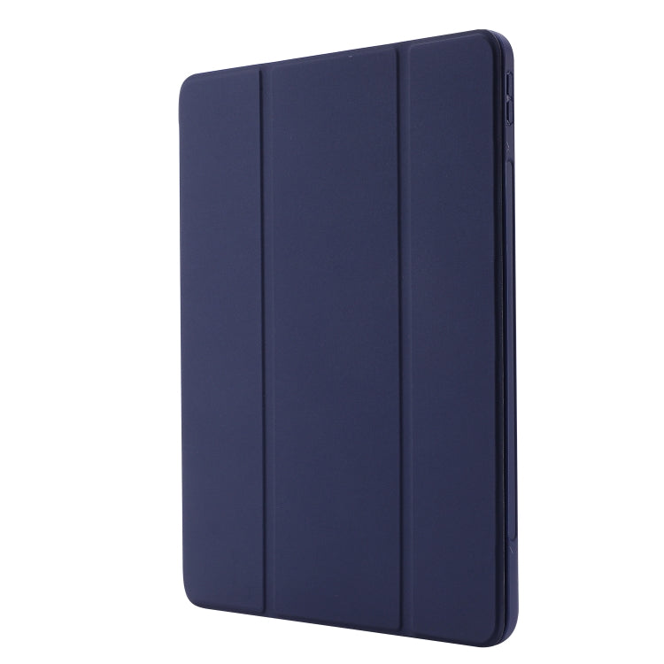 Skin Feel Pen Holder Tri-fold Tablet Leather Case For iPad Air 13 2024 / iPad Pro 12.9 2022 / 2021 / 2020 / 2018(Dark Blue) - iPad Pro 12.9 (2022/2021) Cases by buy2fix | Online Shopping UK | buy2fix