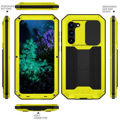 For Samsung Galaxy S23+ 5G R-JUST Sliding Camera Design Life Waterproof Dustproof Shockproof Phone Case(Yellow) - Galaxy S23+ 5G Cases by R-JUST | Online Shopping UK | buy2fix