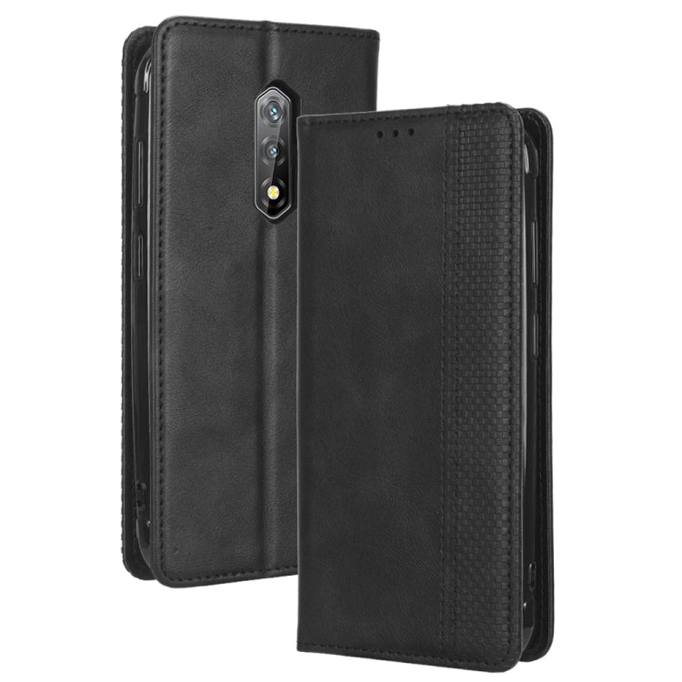 For Blackview BV5200 Magnetic Buckle Retro Texture Leather Phone Case(Black) - More Brand by buy2fix | Online Shopping UK | buy2fix