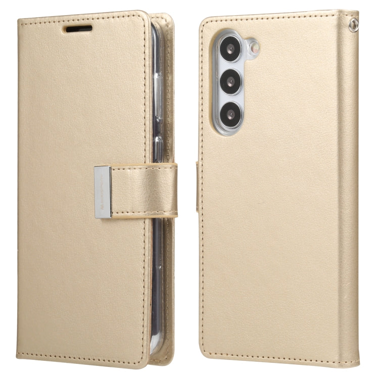 For Samsung Galaxy S23+ 5G GOOSPERY RICH DIARY Crazy Horse Texture Leather Phone Case(Gold) - Galaxy S23+ 5G Cases by GOOSPERY | Online Shopping UK | buy2fix