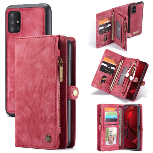 For Galaxy A51 4G CaseMe-008 Detachable Multifunctional Horizontal Flip Leather Case with Card Slot & Holder & Zipper Wallet & Photo Frame(Red) - Galaxy Phone Cases by CaseMe | Online Shopping UK | buy2fix