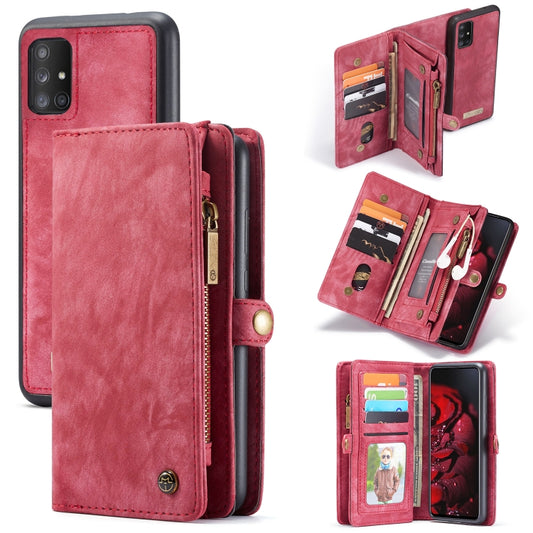 For Galaxy A71 CaseMe Detachable Multifunctional Horizontal Flip Leather Case, with Card Slot & Holder & Zipper Wallet & Photo Frame(Red) - Galaxy Phone Cases by CaseMe | Online Shopping UK | buy2fix