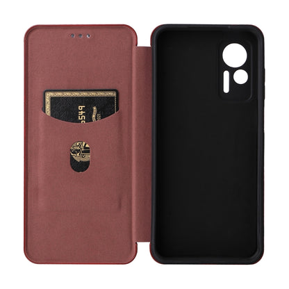 For Ulefone Note 14 Carbon Fiber Texture Flip Leather Phone Case(Brown) - Ulefone Cases by buy2fix | Online Shopping UK | buy2fix