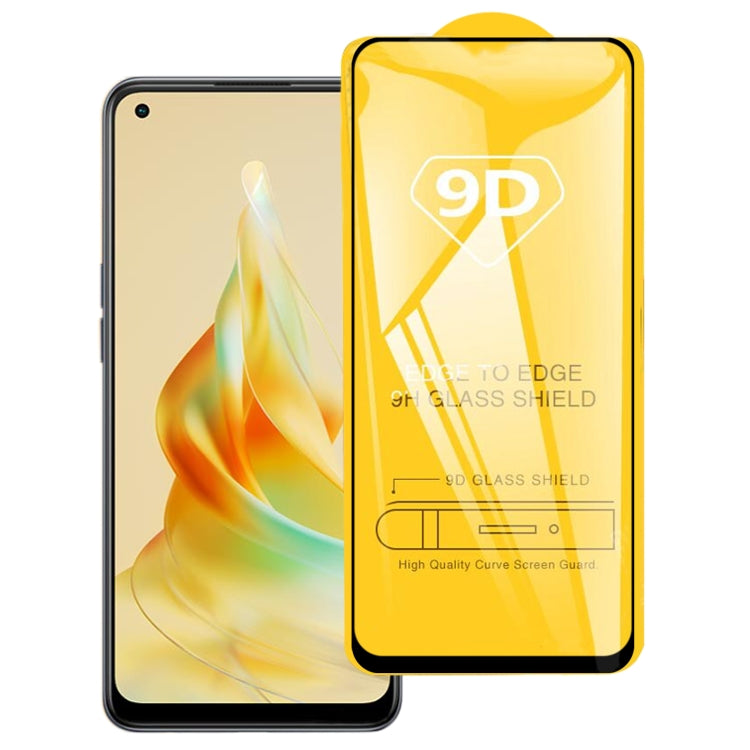 For OPPO Reno8 T 4G 9D Full Glue Full Screen Tempered Glass Film - OPPO Tempered Glass by buy2fix | Online Shopping UK | buy2fix