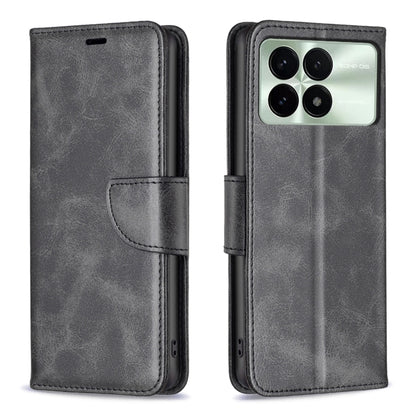 For Xiaomi Redmi K70 / K70 Pro Lambskin Texture Pure Color Flip Leather Phone Case(Black) - K70 Pro Cases by buy2fix | Online Shopping UK | buy2fix