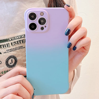 For iPhone 14 Pro Frameless Skin Feel Gradient Phone Case(Light Purple + Light Blue) - iPhone 14 Pro Cases by buy2fix | Online Shopping UK | buy2fix