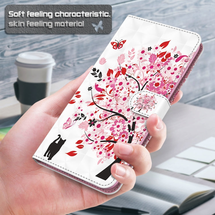 For OnePlus 11 3D Painting Pattern TPU + PU Leather Phone Case(Cat Under The Tree) - OnePlus Cases by buy2fix | Online Shopping UK | buy2fix