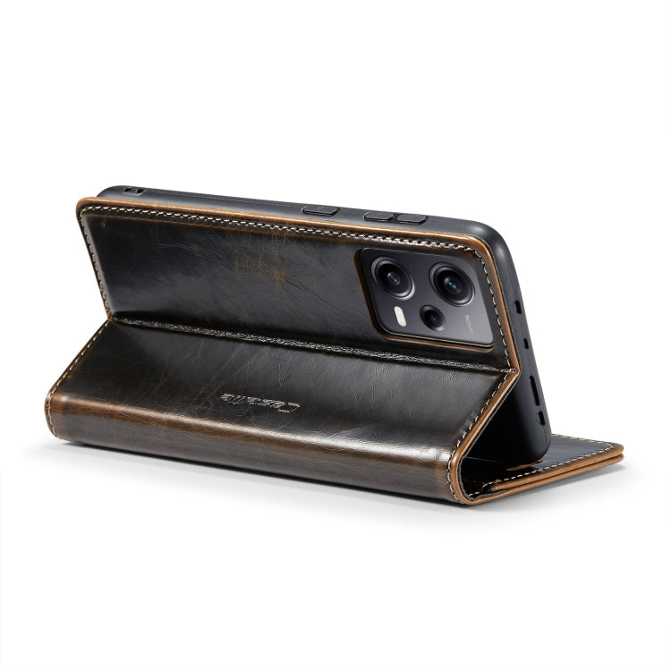 For Xiaomi Redmi Note 12 Pro 5G / Poco X5 Pro CaseMe 003 Crazy Horse Texture Leather Phone Case(Coffee) - Xiaomi Cases by CaseMe | Online Shopping UK | buy2fix