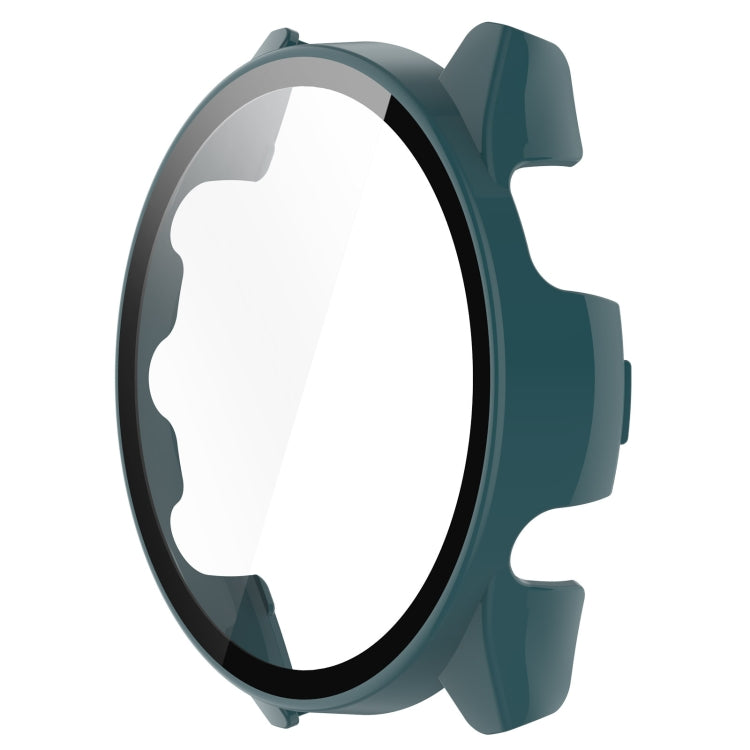For Garmin Forerunner 265S PC + Tempered Glass Film Integrated Watch Protective Case(Pine Green) - Watch Cases by buy2fix | Online Shopping UK | buy2fix