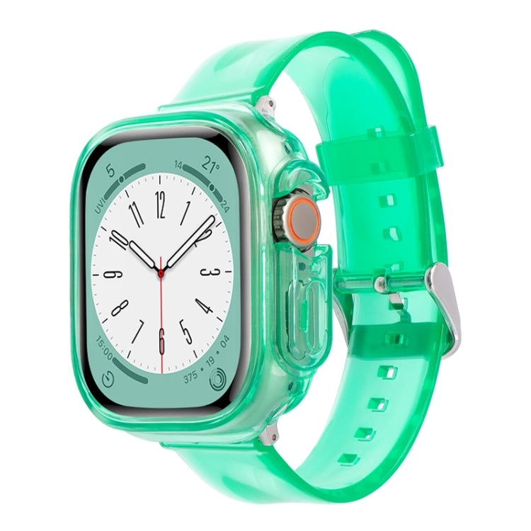 For Apple Watch Ultra 49mm Glacier Jelly Clear TPU Case Watch Band(Blue Green) - Watch Bands by buy2fix | Online Shopping UK | buy2fix