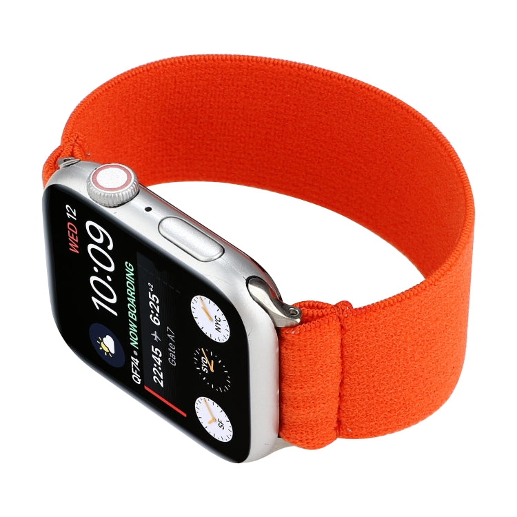 Elastic Nylon Braid Watch Band For Apple Watch Ultra 49mm&Watch Ultra 2 49mm / Series 9&8&7 45mm / SE 3&SE 2&6&SE&5&4 44mm / 3&2&1 42mm(Orange) - Watch Bands by buy2fix | Online Shopping UK | buy2fix