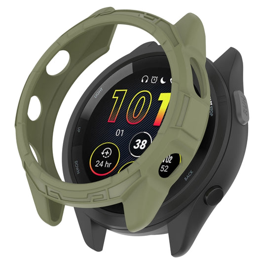 For Garmin Forerunner 265S Armor Hollow Watch Protective Case(Jungle Green) - Watch Cases by buy2fix | Online Shopping UK | buy2fix