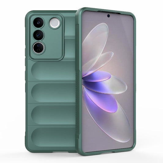 For vivo S16e 5G Magic Shield TPU + Flannel Phone Case(Dark Green) - vivo Cases by buy2fix | Online Shopping UK | buy2fix