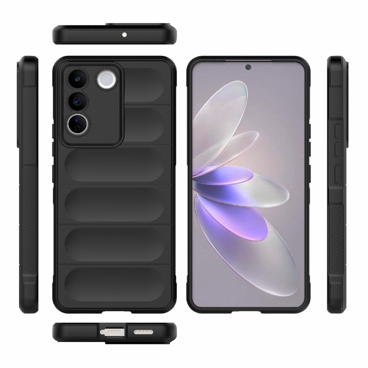 For vivo S16e 5G Magic Shield TPU + Flannel Phone Case(Dark Grey) - vivo Cases by buy2fix | Online Shopping UK | buy2fix