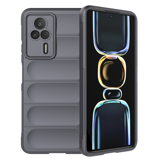 For Xiaomi Redmi K60E 5G Magic Shield TPU + Flannel Phone Case(Dark Grey) - Xiaomi Cases by buy2fix | Online Shopping UK | buy2fix