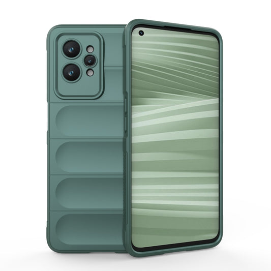 For Realme GT2 Pro Magic Shield TPU + Flannel Phone Case(Dark Green) - Realme Cases by buy2fix | Online Shopping UK | buy2fix