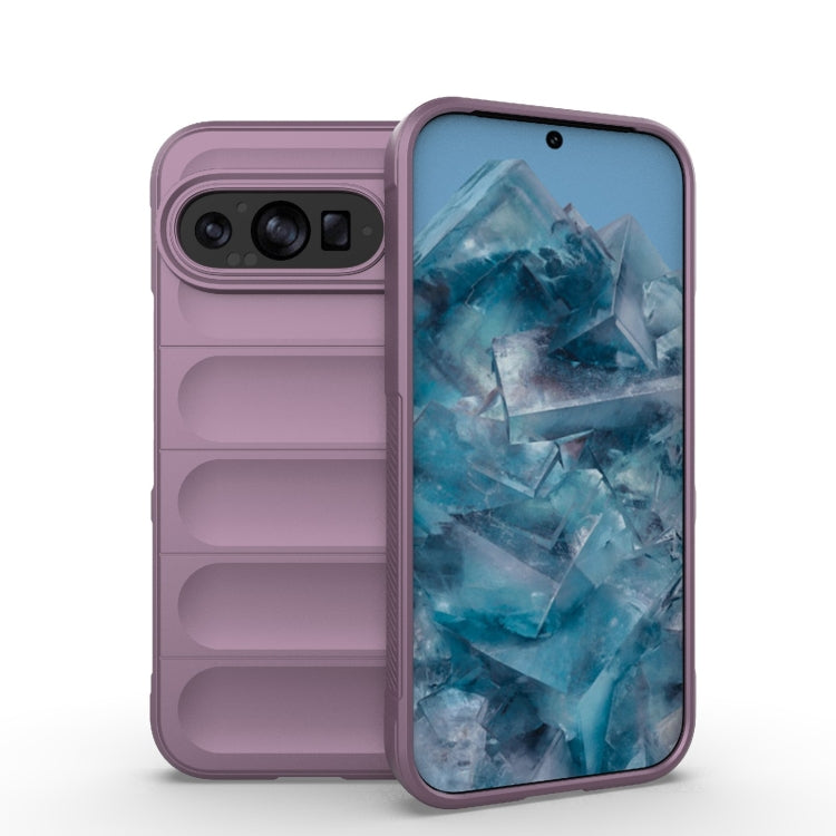 For Google Pixel 9 Pro 5G Magic Shield TPU + Flannel Phone Case(Purple) - Google Cases by buy2fix | Online Shopping UK | buy2fix