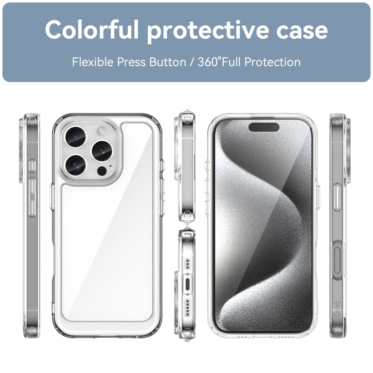 For iPhone 16 Pro Colorful Series Acrylic + TPU Phone Case(Transparent) - iPhone 16 Pro Cases by buy2fix | Online Shopping UK | buy2fix