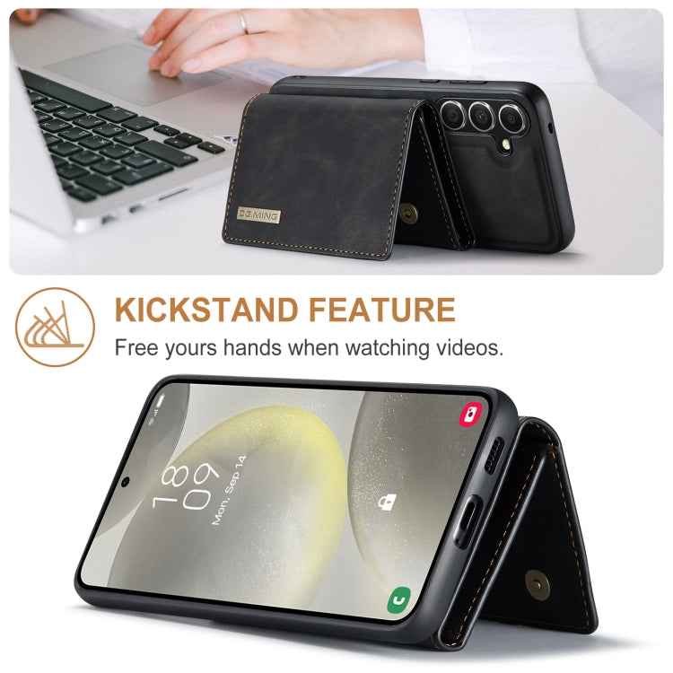 For Samsung Galaxy S24 5G DG.MING M1 Series 3-Fold Multi Card Wallet + Magnetic Phone Case(Black) - Galaxy S24 5G Cases by DG.MING | Online Shopping UK | buy2fix