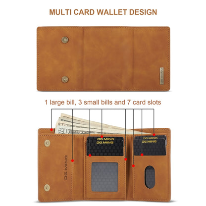 For Samsung Galaxy A35 5G DG.MING M1 Series 3-Fold Multi Card Wallet + Magnetic Phone Case(Brown) - Galaxy Phone Cases by DG.MING | Online Shopping UK | buy2fix